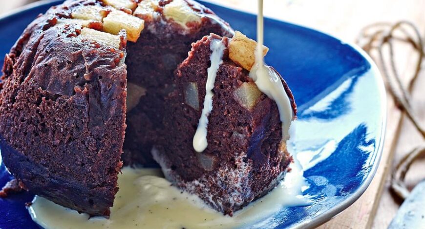 Chocolate and Pear Steamed Pudding