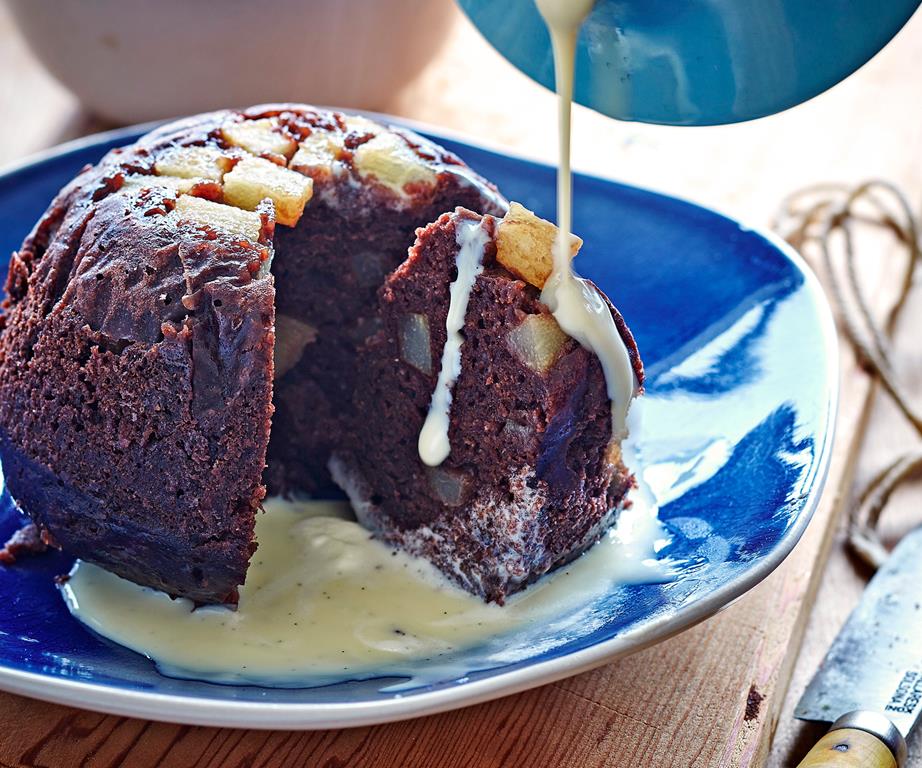 Chocolate and Pear Steamed Pudding